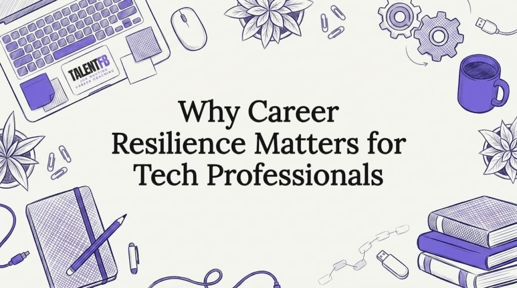 Hand-drawn career resilience title card illustration