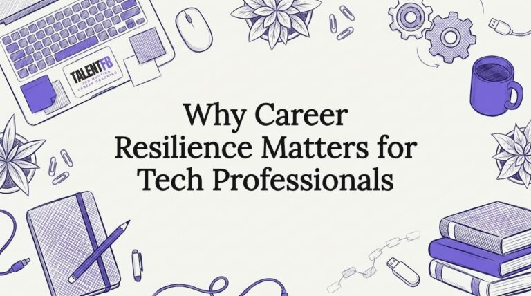 Hand-drawn career resilience title card illustration