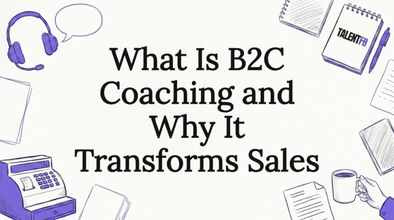 Hand-drawn coaching and sales props frame title area