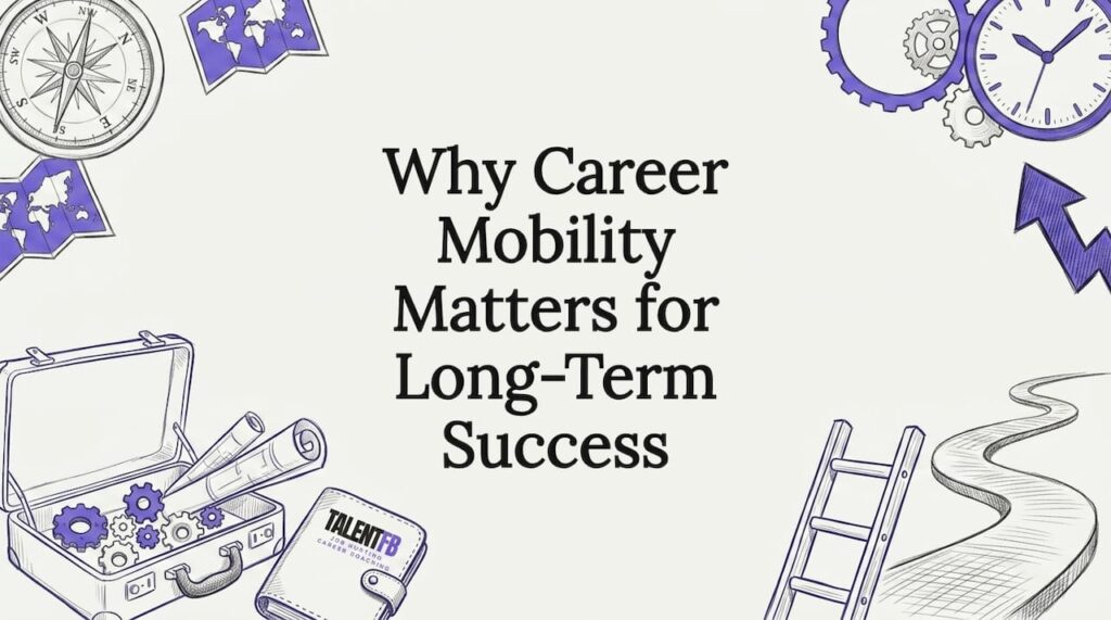 Decorative title card illustration for career mobility