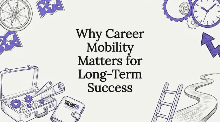 Decorative title card illustration for career mobility