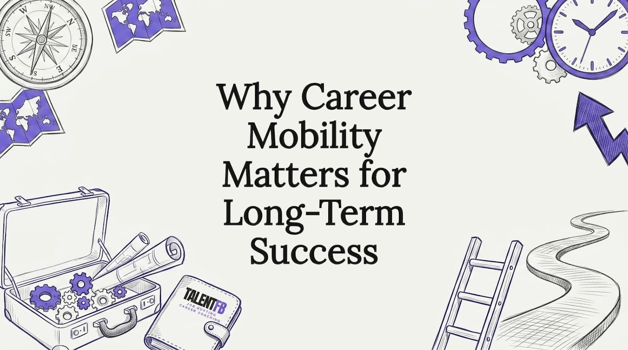 Decorative title card illustration for career mobility
