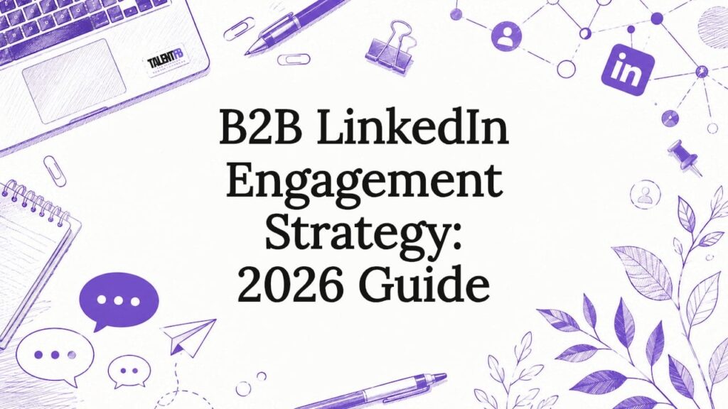 Decorative title card illustration for B2B LinkedIn strategy