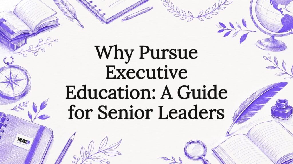 Decorative title card illustration with leadership motifs