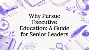 Decorative title card illustration with leadership motifs