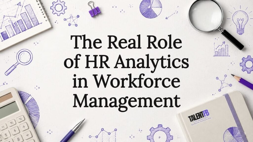 Decorative title card illustration with HR analytics theme