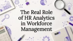 Decorative title card illustration with HR analytics theme