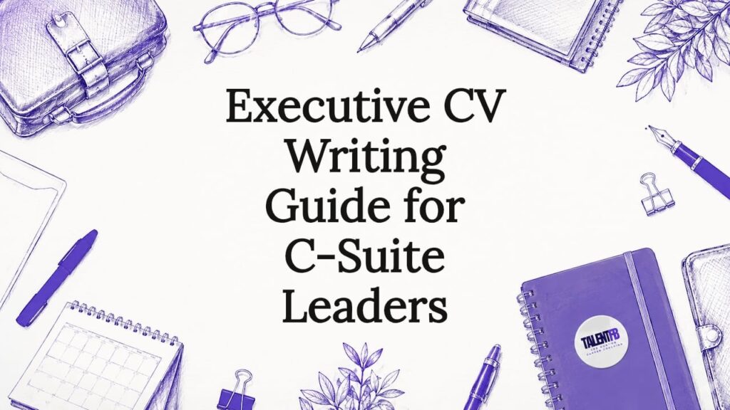 Decorative executive CV title card illustration