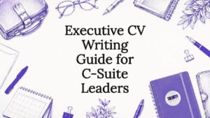 Decorative executive CV title card illustration