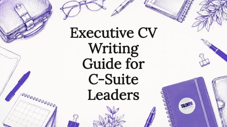 Decorative executive CV title card illustration