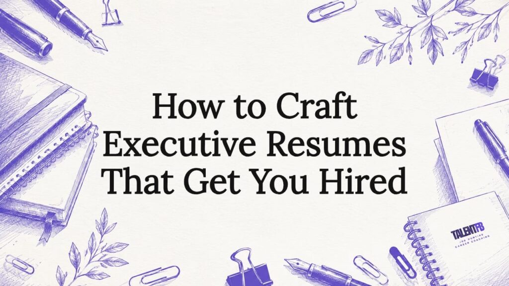 Decorative executive resume title card illustration