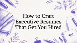 Decorative executive resume title card illustration