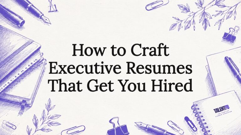Decorative executive resume title card illustration