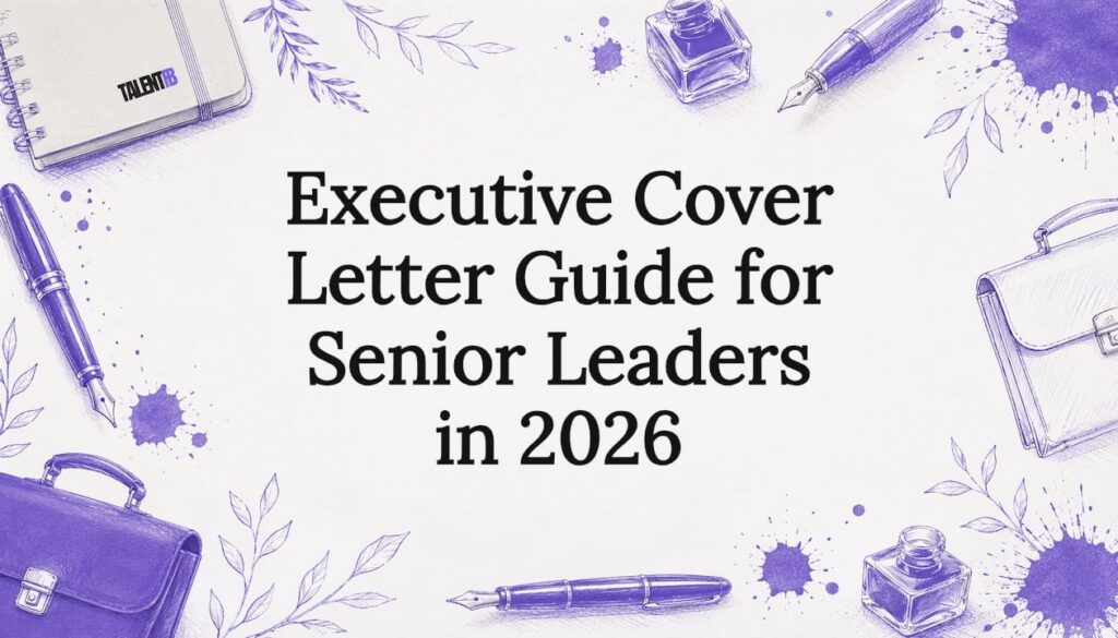 Decorative executive cover letter title card illustration