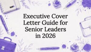 Decorative executive cover letter title card illustration
