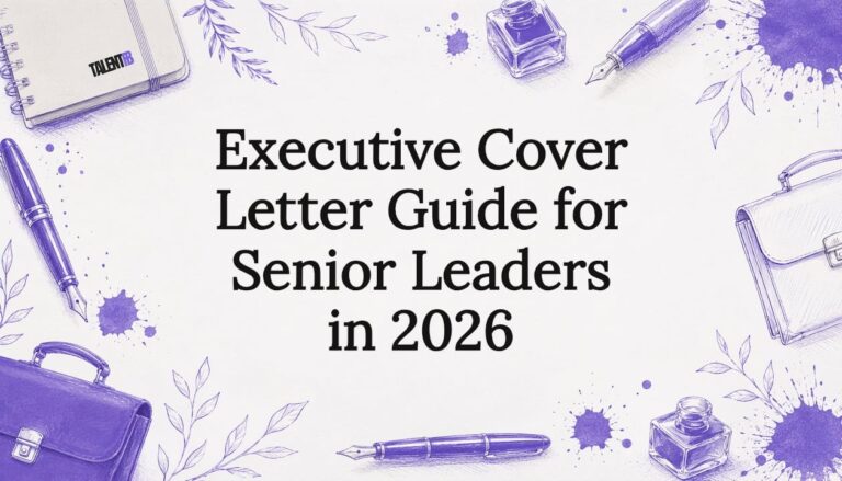 Decorative executive cover letter title card illustration