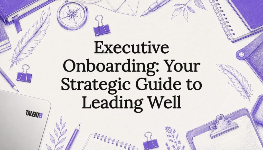 Decorative title card illustration for executive onboarding