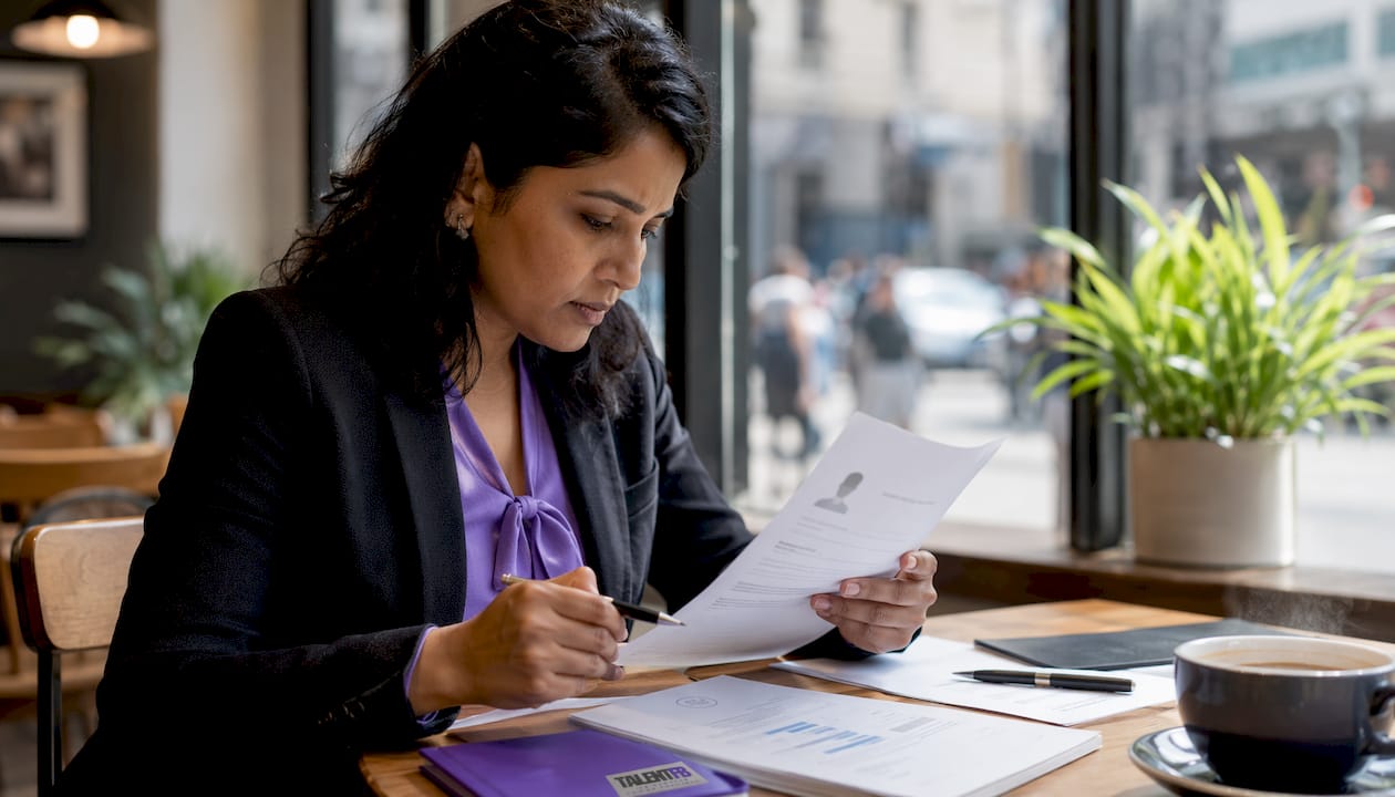 Professional reviewing CV and talks list