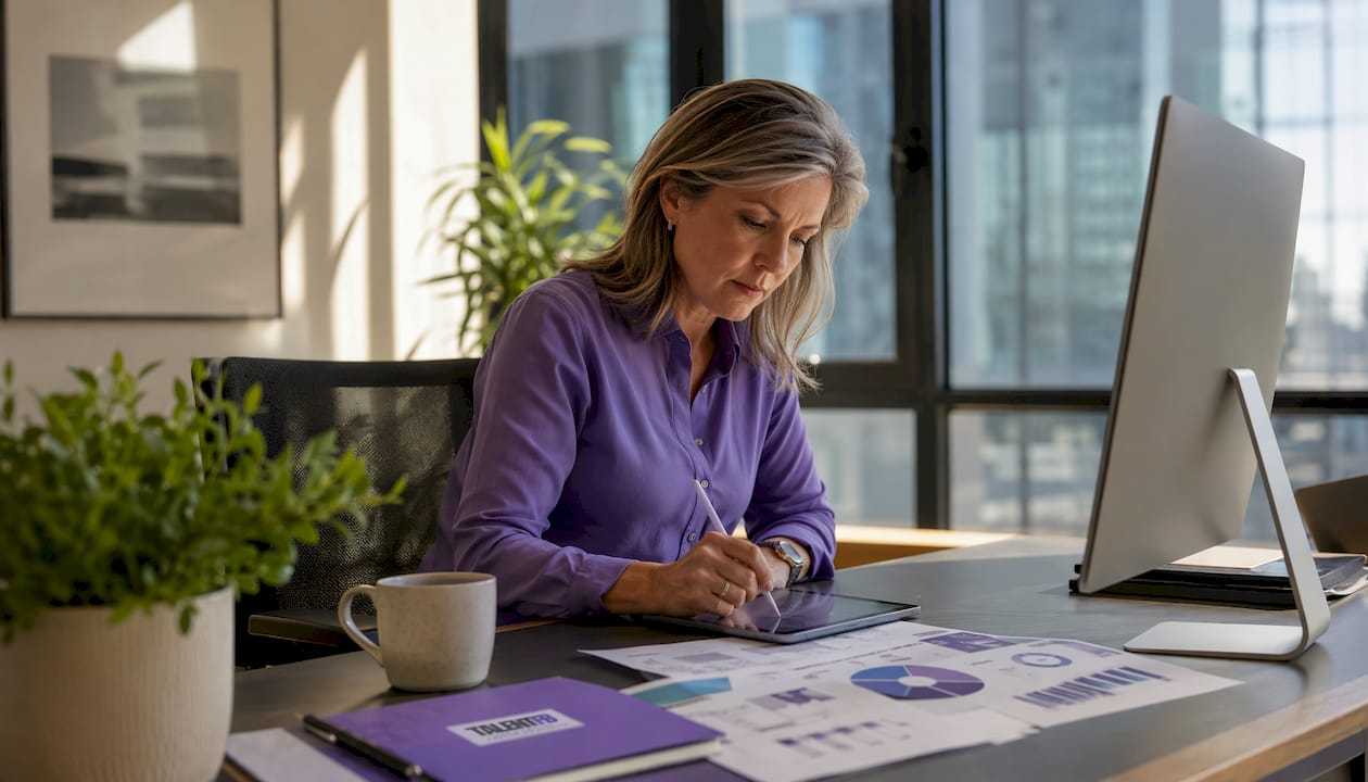 Senior executive working on AI career tools