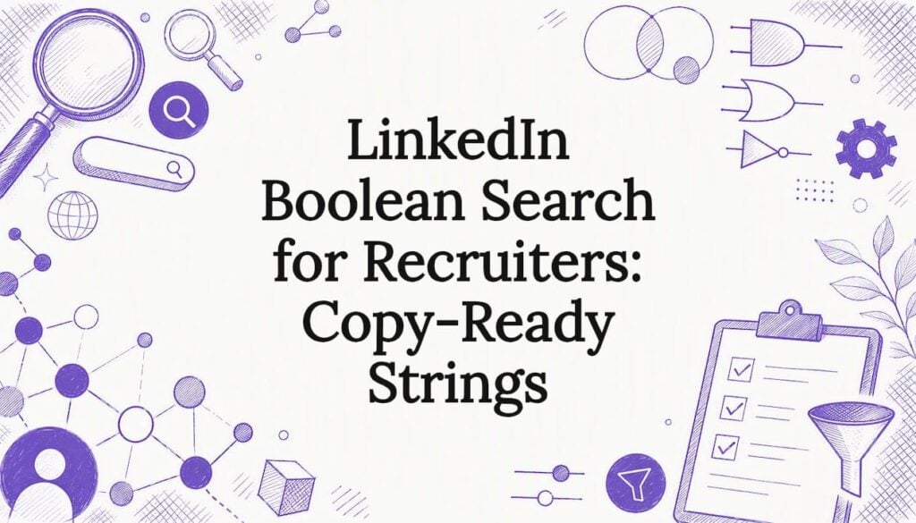 Decorative LinkedIn Boolean search title card illustration