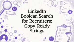Decorative LinkedIn Boolean search title card illustration