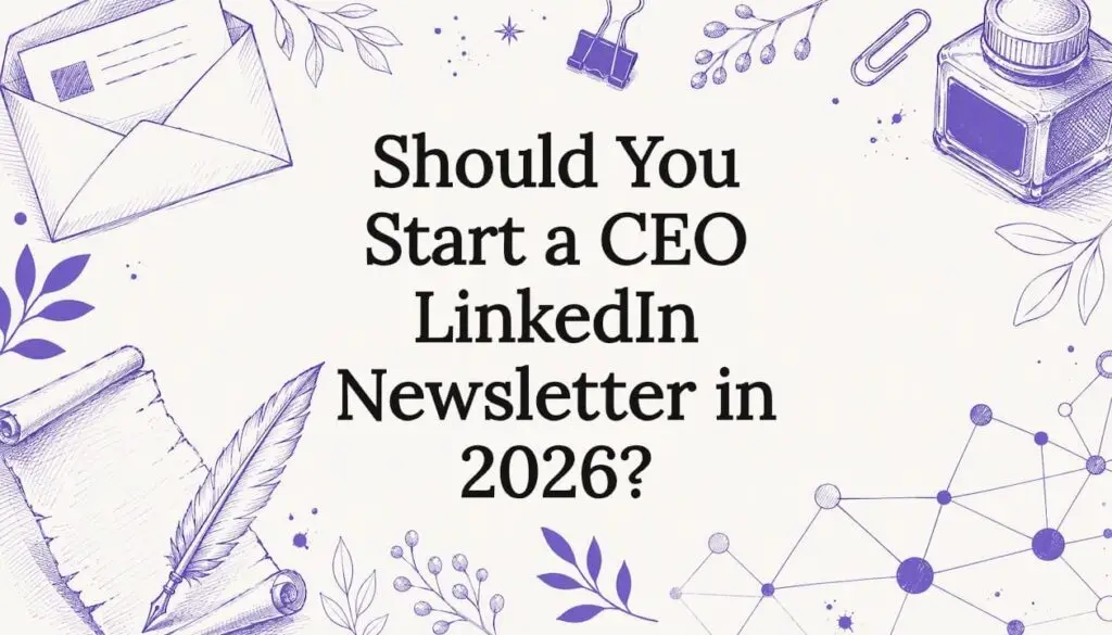 Decorative title card illustration for CEO LinkedIn newsletter article