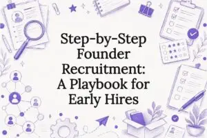 Decorative title card illustration for recruitment article