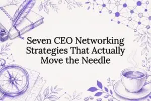 Decorative CEO networking themed title card