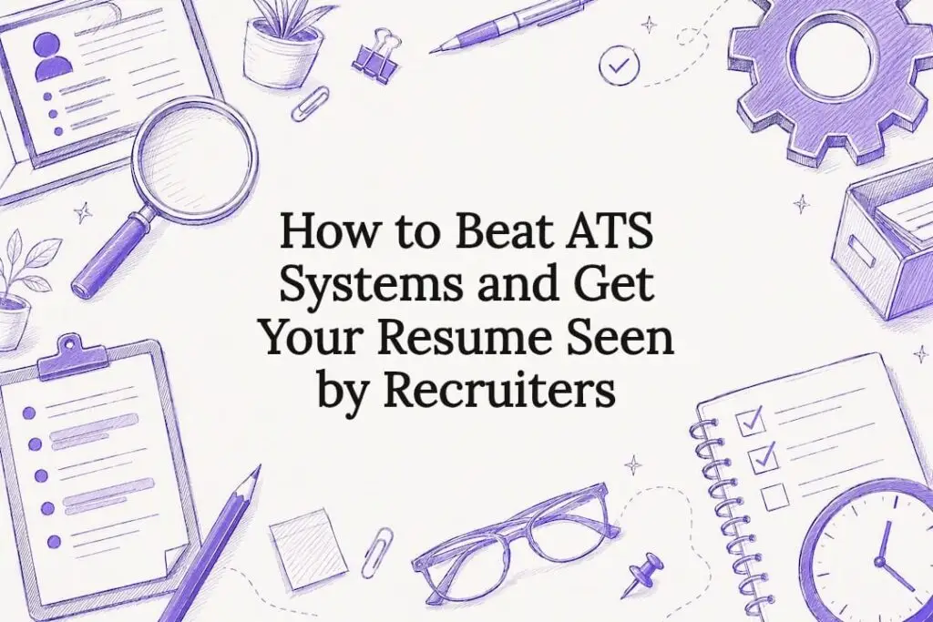 Decorative title card illustration for ATS resume article