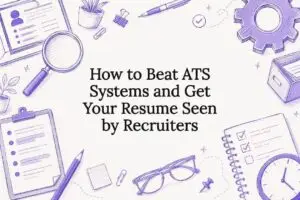 Decorative title card illustration for ATS resume article