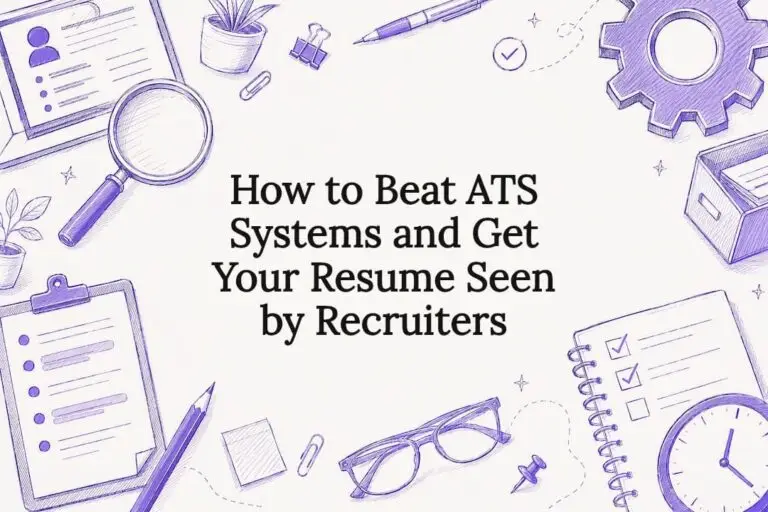 Decorative title card illustration for ATS resume article