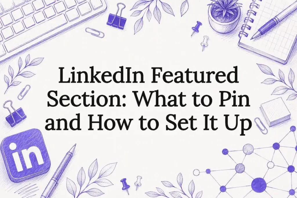 Decorative LinkedIn themed title card illustration