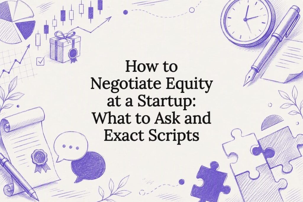 Decorative equity negotiation title card illustration