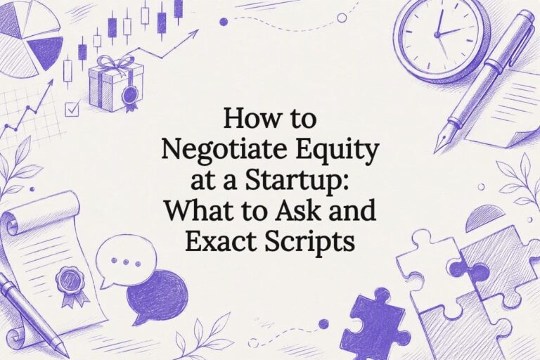 Decorative equity negotiation title card illustration