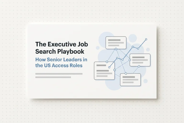 Professional header image for educational tutorial: The Executive Job Search Playbook: How Senior Leaders in ...