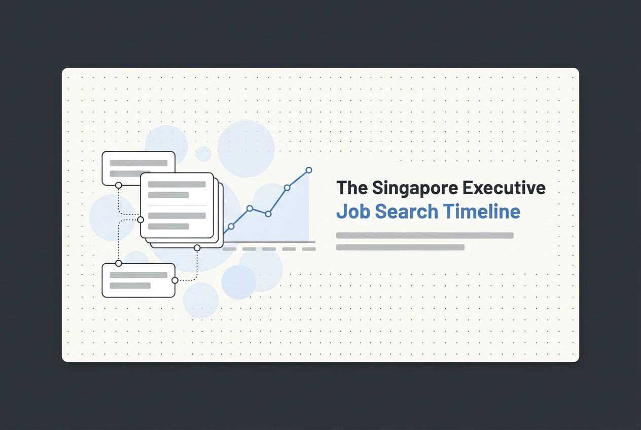 Professional header image for educational tutorial: The Singapore Executive Job Search Timeline: What to Expe...
